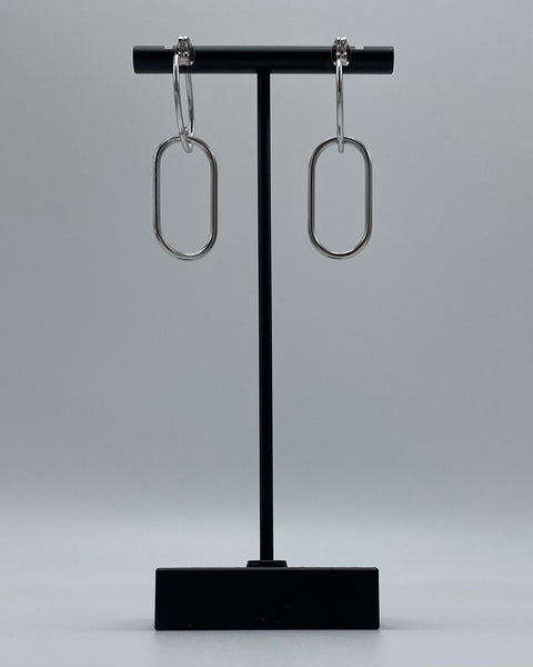 chain earrings, linked chain earrings, hoop earrings, medium hoop earrings