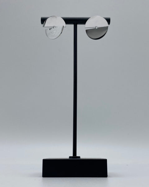 circular mirror earrings, circular earrings
