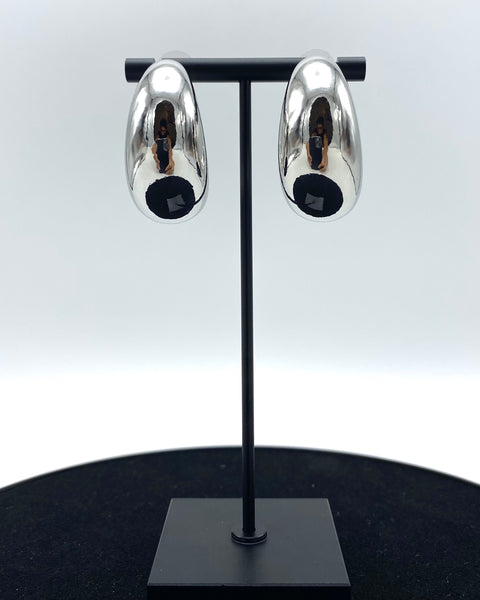 crecent moon metal hoop earrings molded with the highest stainless steel quality and sterling silver dipped