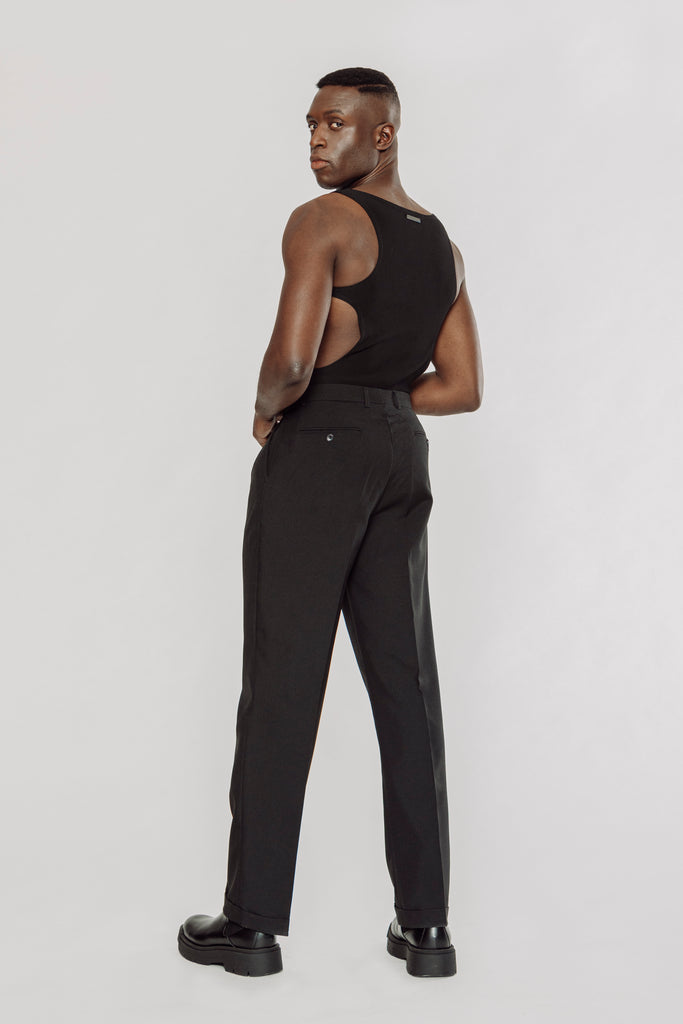 men's bodysuit, men's tank top, men's black tank top, men's black bodysuit, men's unitard, men's cut out tank top, men's black unitard, unitard, tank top, leotard, bodysuit