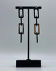 chain earrings, modern chain earrings,  black and silver chain earrings, black and gold chain earrings