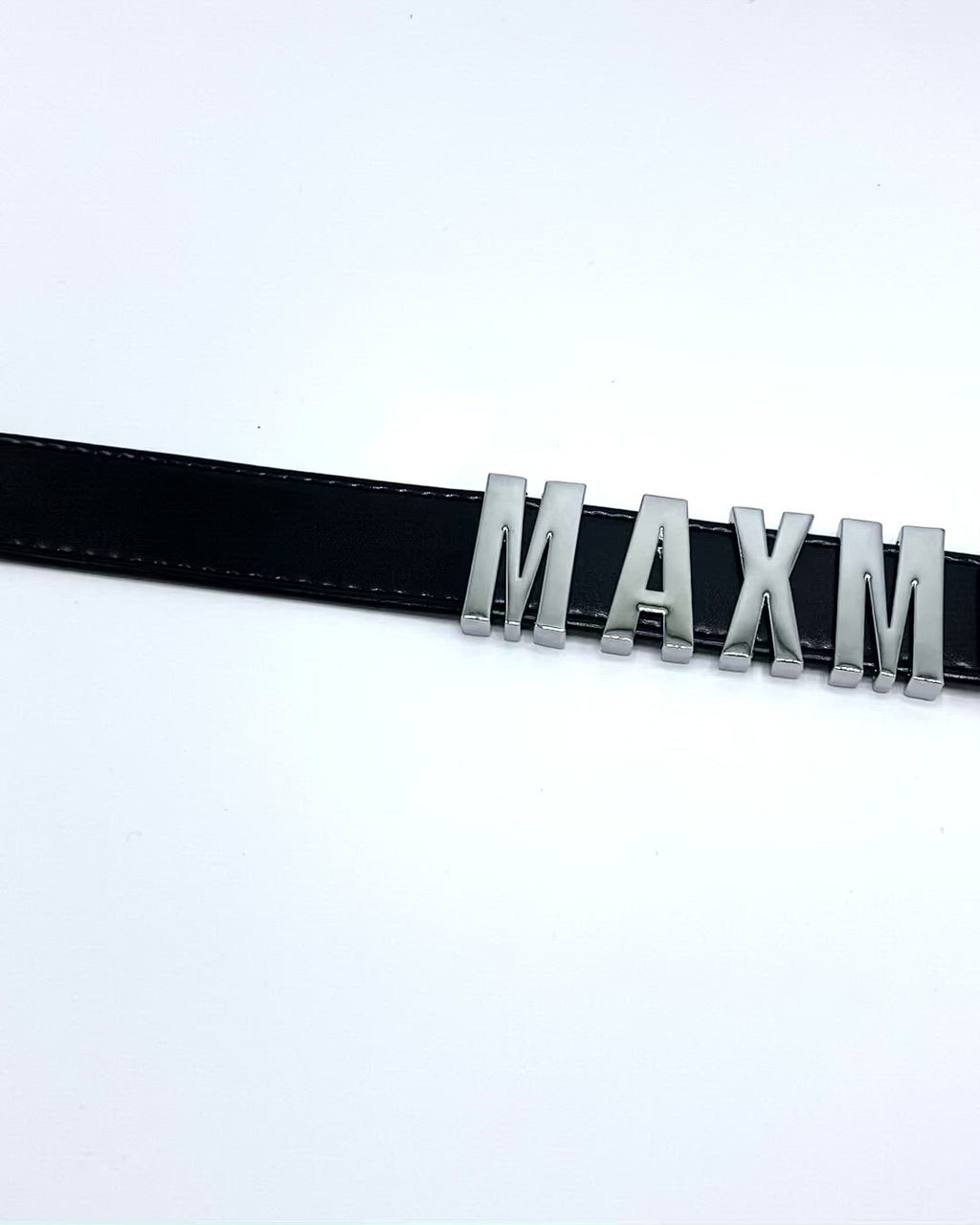 Letters belt Designed in mid-glossy vinyl leather and letters molded in a high-quality stainless steel and sterling silver dipped.