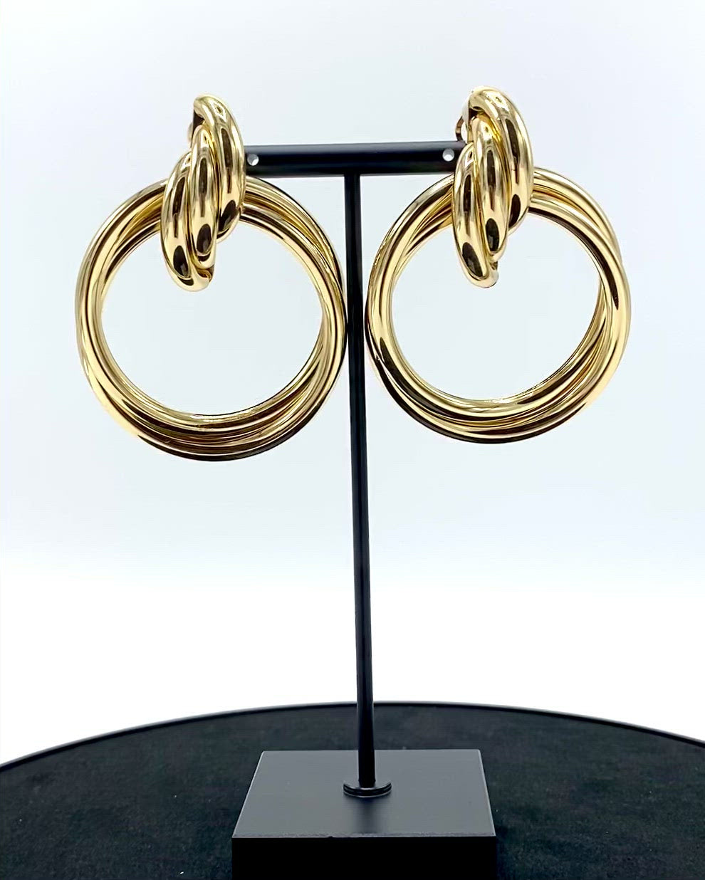 double knot earrings  Made in high-quality stainless steel and 14K karat gold-dipped.