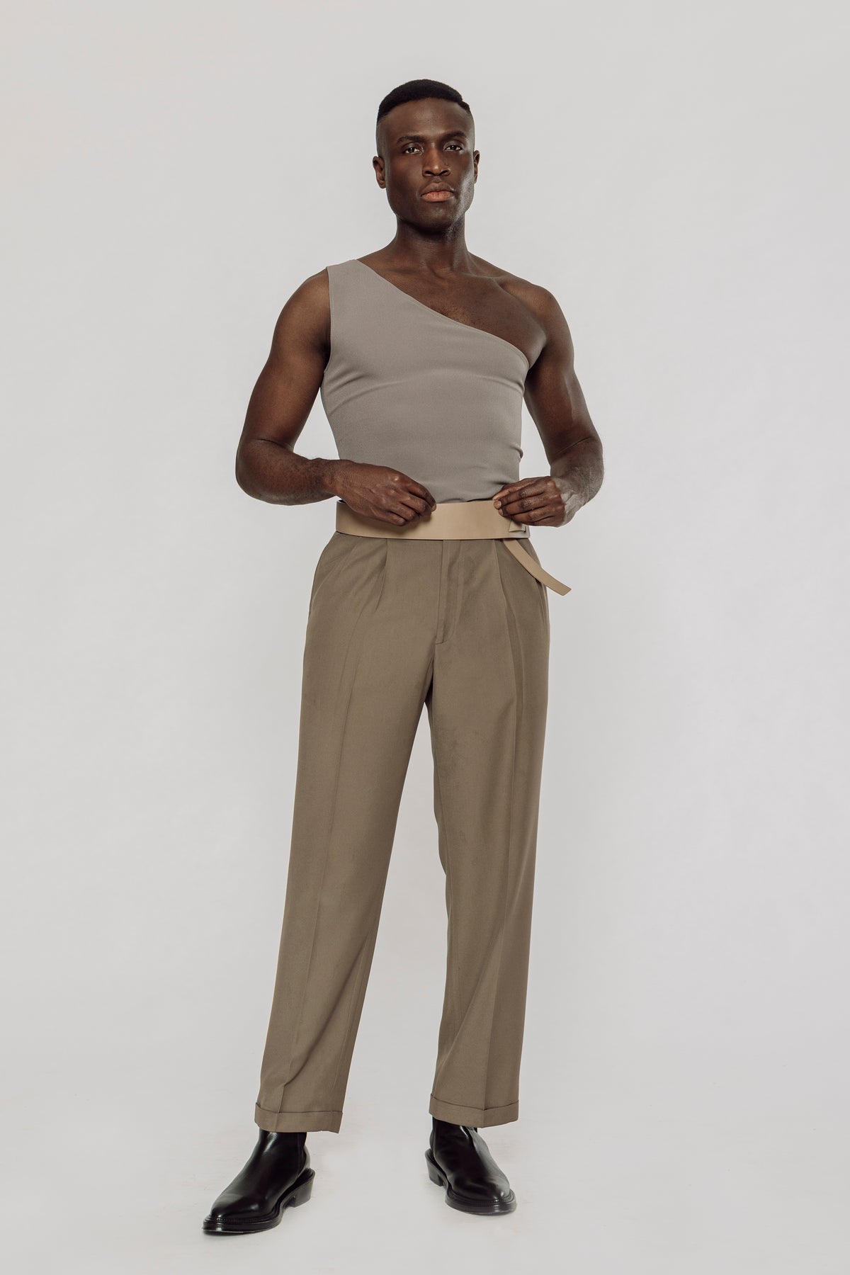 【massnoun】POST WIDE SLACKS Women's Workwear Black Wide Legged Pants - High Rise Wide