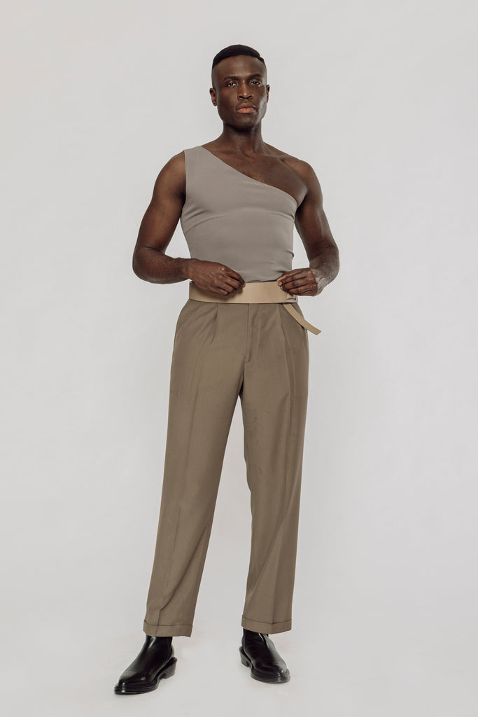 Daniel Ellissa Men's Wide Leg Pants - Double Pleated