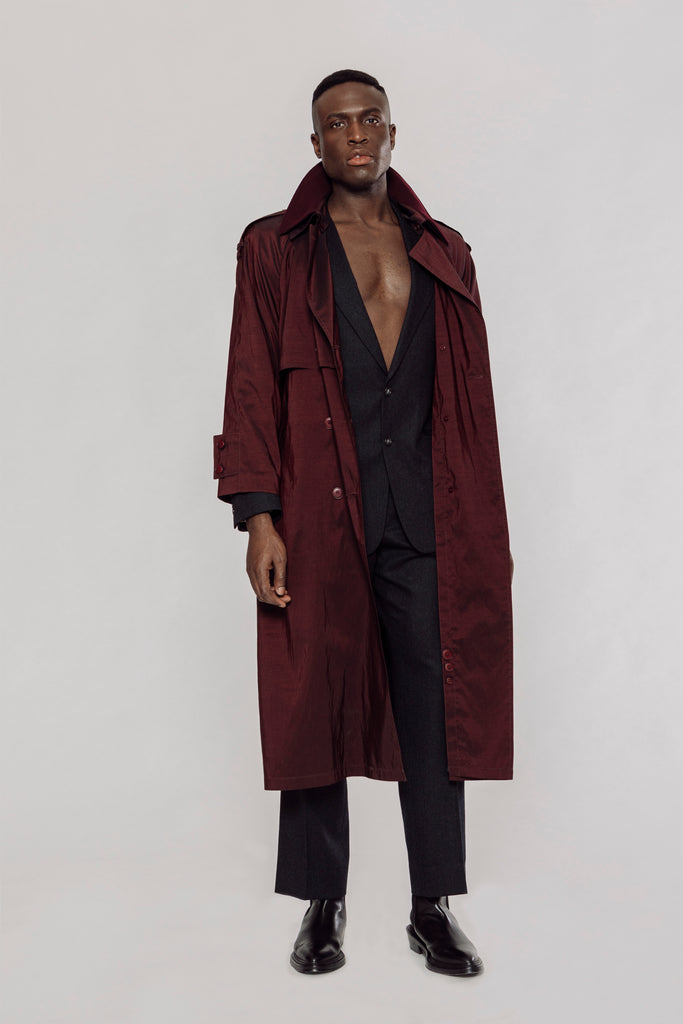 midi trench coat, men's midi trench coat, men's trench coat, midi trench coat, double breasted trench coat, men's double breasted trench coat, classic trench coat, modern trench coat