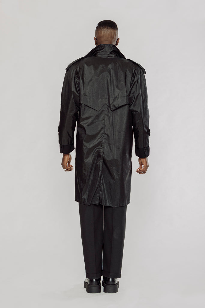 double breasted men's raincoat, double breasted raincoat, double breasted trench coat, men's double breasted trench coat, black double breasted trench coat, men's raincoat, men's trench coat, men's black trench coat, men's black raincoat, balenciaga trench coat, balenciaga raincoat, oversized raincoat, oversized trench coat, men's oversized raincoat, men's oversized trench coat