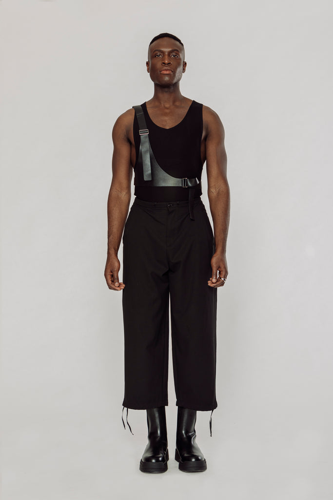 ankle length pants, men's ankle length pants, men's wide fit pants, men's wide fit pants with adjusters, men's wide leg pants, men's wide leg pants, men's samurai pants, men's wide fit pants , men's black wide fit pants