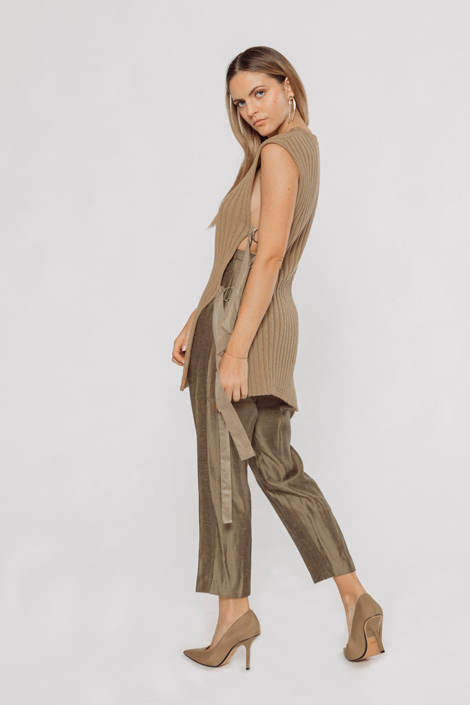 HOT Sleeveless Vest Side Tie Knit Vest SIDE-TIE SWEATER VEST