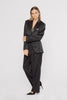 women's tuxedo, women's black tuxedo, women's satin tuxedo, oversized women's tuxedo, modern women's tuxedo, black tuxedo, tuxedo, tuxedo pants, women's tuxedo pants, women's tuxedo jacket, tuxedo jacket, tuxedo blazer, black tuxedo set